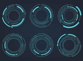 Futuristic abstract HUD. Circle technology elements set. Futuristic hud interface. Vector illustration.