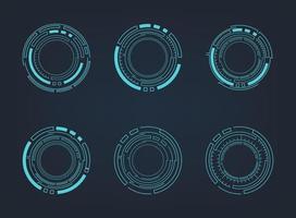 Futuristic abstract HUD. Circle technology elements set. Futuristic hud interface. Vector illustration.