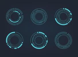 Futuristic abstract HUD. Circle technology elements set. Futuristic hud interface. Vector illustration.