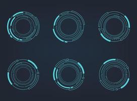 Futuristic abstract HUD. Circle technology elements set. Futuristic hud interface. Vector illustration.