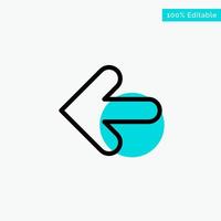 Arrow Arrows Back Point Back turquoise highlight circle point Vector icon