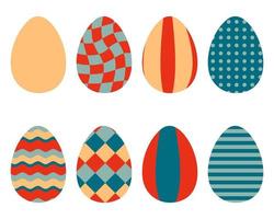 Retro style abstract Easter eggs collection. Perfect for stickers, cards, print. vector