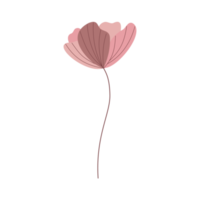 sweet pink flower in art deco illustration png