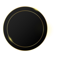 black button with gold border element png