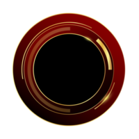 red button with golden border frame png
