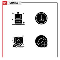 Solid Glyph Pack of Universal Symbols of bag shield application interface computers Editable Vector Design Elements