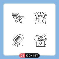 Universal Icon Symbols Group of 4 Modern Filledline Flat Colors of star ice usa halloween summer Editable Vector Design Elements