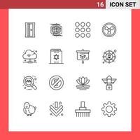 universal icono símbolos grupo de dieciséis moderno contornos de Harry alfarero Wifi diseño Internet Ciencias editable vector diseño elementos