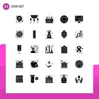 Solid Glyph Pack of 25 Universal Symbols of cloud support laboratory safety open Editable Vector Design Elements