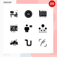 User Interface Pack of 9 Basic Solid Glyphs of technical screen shop repair plan Editable Vector Design Elements