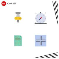 Stock Vector Icon Pack of 4 Line Signs and Symbols for education business compass navigation financial Editable Vector Design Elements