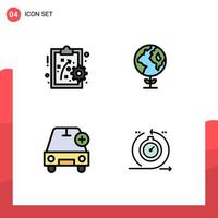 Set of 4 Modern UI Icons Symbols Signs for performance management plus eco add agile Editable Vector Design Elements