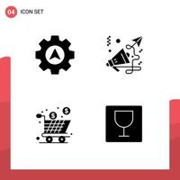 4 Creative Icons Modern Signs and Symbols of navigation full business speaker shopping Editable Vector Design Elements