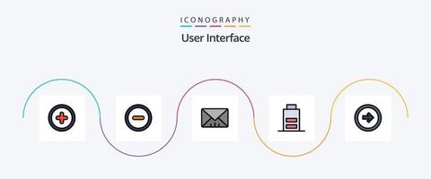 User Interface Line Filled Flat 5 Icon Pack Including right. user. user. button. user vector