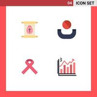 Pictogram Set of 4 Simple Flat Icons of education cancer easter handset analytics Editable Vector Design Elements