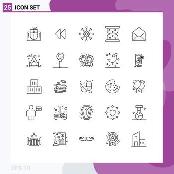 Modern Set of 25 Lines and symbols such as email waiting business loading teamwork Editable Vector Design Elements