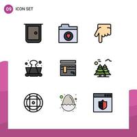 Set of 9 Modern UI Icons Symbols Signs for pray kaaba finger school education Editable Vector Design Elements