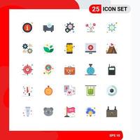 Flat Color Pack of 25 Universal Symbols of money marketing decoration seo marketing Editable Vector Design Elements