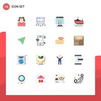 Modern Set of 16 Flat Colors and symbols such as search mouse data pin transport Editable Pack of Creative Vector Design Elements