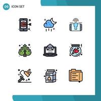 9 Creative Icons Modern Signs and Symbols of mail server user process leaf Editable Vector Design Elements