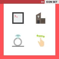 Flat Icon Pack of 4 Universal Symbols of code present building modern finger Editable Vector Design Elements