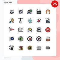 Universal Icon Symbols Group of 25 Modern Filled line Flat Colors of fortune capture routine picture photography Editable Vector Design Elements