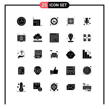 25 universal sólido glifos conjunto para web y móvil aplicaciones computadora casado objetivo amor ventilador editable vector diseño elementos