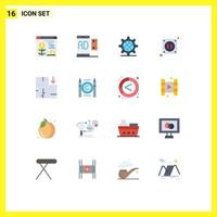 Set of 16 Modern UI Icons Symbols Signs for scheme apartment gear socket electric Editable Pack of Creative Vector Design Elements