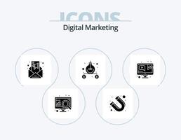 Digital Marketing Glyph Icon Pack 5 Icon Design. marketing. connection. campaigns. money. business vector