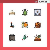 Set of 9 Modern UI Icons Symbols Signs for arrows strategy browser business team Editable Vector Design Elements