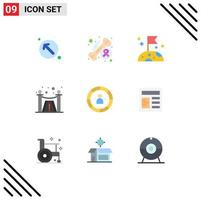 Flat Color Pack of 9 Universal Symbols of efficiency chart health services design Editable Vector Design Elements