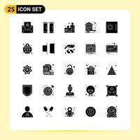 User Interface Pack of 25 Basic Solid Glyphs of economy gauge shopping control wifi Editable Vector Design Elements