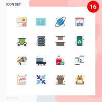 16 Flat Color concept for Websites Mobile and Apps golf car cart medical window building Editable Pack of Creative Vector Design Elements