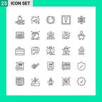 25 Universal Line Signs Symbols of internet global jewelry stamp post Editable Vector Design Elements