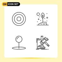 Set of 4 Modern UI Icons Symbols Signs for basic coordinate user environment pointer Editable Vector Design Elements