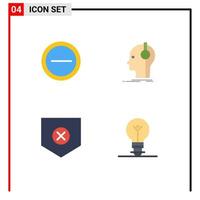 4 Universal Flat Icons Set for Web and Mobile Applications interface security composer producer x Editable Vector Design Elements