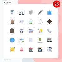 Mobile Interface Flat Color Set of 25 Pictograms of hardware electronic transfer electric mouse Editable Vector Design Elements