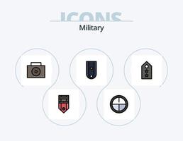 Military Line Filled Icon Pack 5 Icon Design. medal. award. medal. striped. military vector