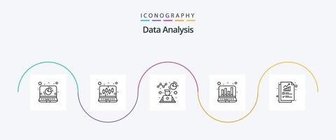 Data Analysis Line 5 Icon Pack Including digital. digital graph. analysis. online. chart vector