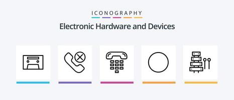 dispositivos línea 5 5 icono paquete incluso . conexión. música. creativo íconos diseño vector