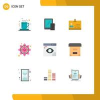 9 User Interface Flat Color Pack of modern Signs and Symbols of coding pattern phone india badge Editable Vector Design Elements