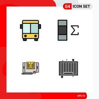 Universal Icon Symbols Group of 4 Modern Filledline Flat Colors of automobile smartphone vehicle summary tranfer Editable Vector Design Elements