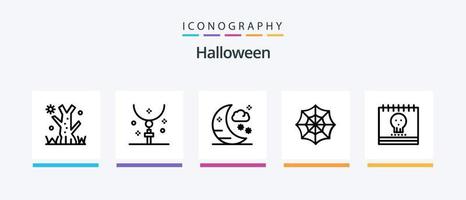 Halloween Line 5 Icon Pack Including tree. halloween. october. shopping. halloween. Creative Icons Design vector