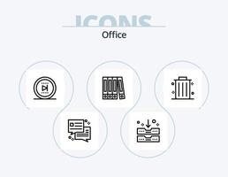 Office Line Icon Pack 5 Icon Design. . drawer. gauge. archive drawer. printer vector