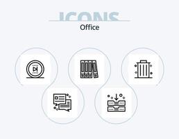 Office Line Icon Pack 5 Icon Design. . drawer. gauge. archive drawer. printer vector