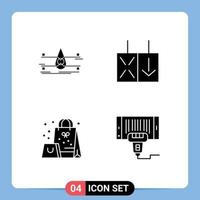 Pictogram Set of 4 Simple Solid Glyphs of water gift safety reverse surprise Editable Vector Design Elements