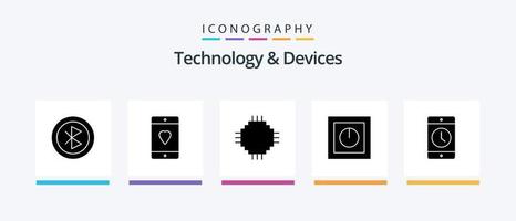 Devices Glyph 5 Icon Pack Including products. devices. love. equipment. electric. Creative Icons Design vector