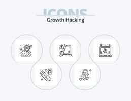 Hacking Line Icon Pack 5 Icon Design. software. diagnosed. laptop. mobile. encryption vector