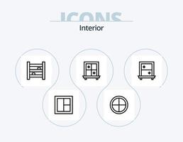 Interior Line Icon Pack 5 Icon Design. theater. interior. interior. curtain. rest vector