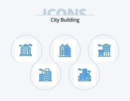 City Building Blue Icon Pack 5 Icon Design. . corporation. building. business. real vector